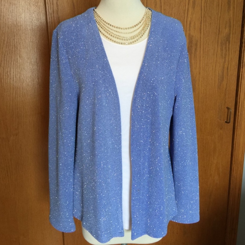 PERIWINKLE GLITTER BLAZER/LIGHTWEIGHT COVER JACKET